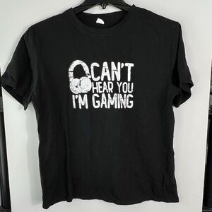Fashion Trend Unisex LARGE SHORT "I Can't Hear You I'm Gaming" Graphic T Shirt